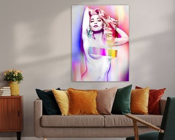 Madonna Wahrheit oder Nackt wagen Abstraktes Purpurrot von Art By Dominic