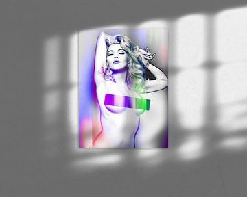 Madonna Wahrheit oder Nackt wagen Abstraktes Lila Rosa von Art By Dominic