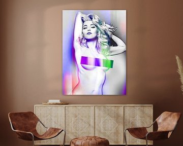 Madonna Truth or Dare Naked Abstract Paars Roze van Art By Dominic