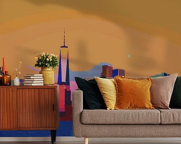 Skyline uitzicht  New Jersey - POPART STYLE - van The Art Kroep