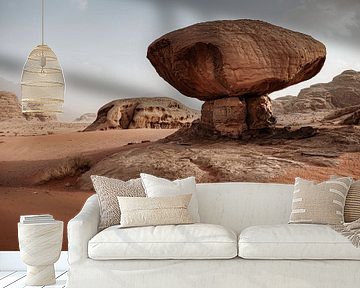 Mushroom Rock, Wadi Rum in Jordanië