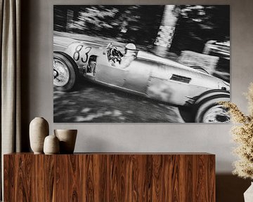 Auto Union Grand Prix Rennwagen Typ C V16 Silberpfeil fährt schnell von Sjoerd van der Wal Fotografie