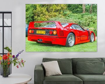 Ferrari F40 supercar in rood achteraanzicht van Sjoerd van der Wal Fotografie