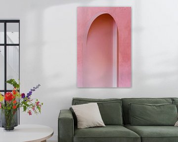 Roze architectuur ᝢ abstracte architectuurfotografie ᝢ texturen boog lijnen van Hannelore Veelaert