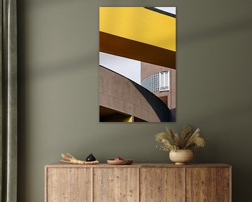 Gallaratese ᝢ Milano Italy travel photography art ᝢ dynamic yellow architectural photo print Europe