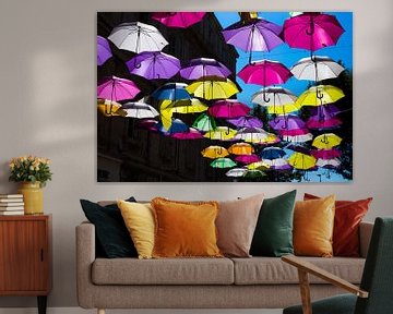 Kleurrijke paraplu's in de Provence