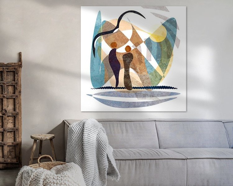 Voorbeeld van het werk in een kamer
