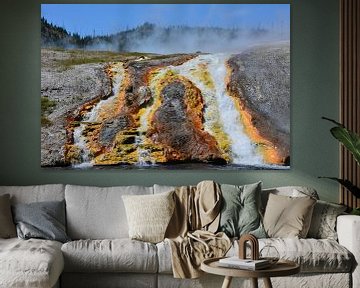 Geothermale kleuren van Mammoth Lakes in Yellowstone Amerika van My Footprints