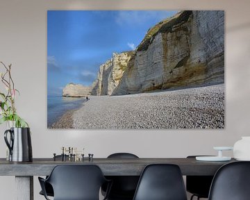 Chalk cliffs and pebble beach of Etretat Normandy France by My Footprints