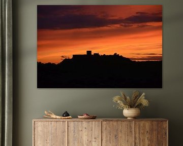 Silhouettenschloss bei Sonnenuntergang im Alentejo Portugal von My Footprints