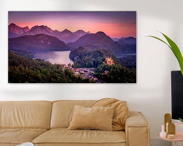 Vue sur l'Alpsee et le château de Hohenschwangau sur Dennis Donders