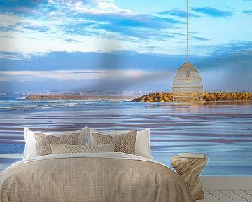 Wasserspiegelung in Costa da Caparica (Portugal)