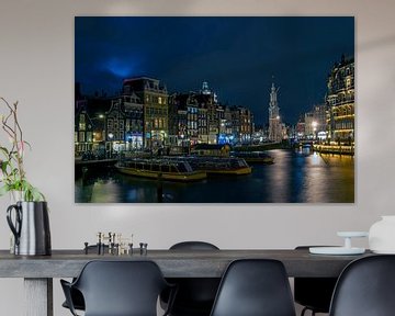 Cityscape of Amsterdam with the Coin Tower at night by Eye on You