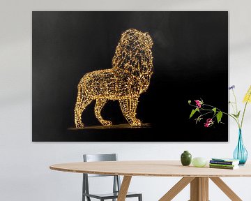 Un lion éclairé à Emmen