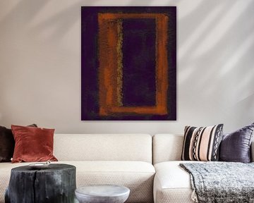 Frame in abstractie, paars - oranje van Rietje Bulthuis