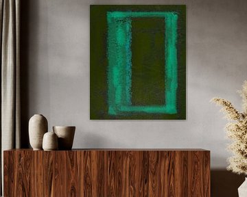 Frame in abstractie, groen van Rietje Bulthuis
