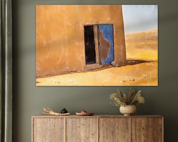 Entrance of a mud hut in the desert by Frank Heinz