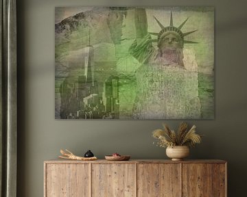 New York city Collage, green (voor andere kleuren zie album collages)