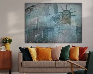 New York city Collage, bleu (pour les autres couleurs, voir les collages de l'album) sur Anita Meis