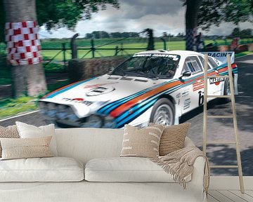 Lancia Rally 037 klassieke rally auto rijdend op hoge snelheid van Sjoerd van der Wal Fotografie