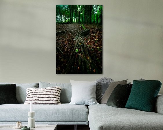 Voorbeeld van het werk in een kamer