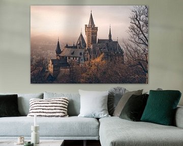 Mystisches Schloss Wernigerode im Nebel