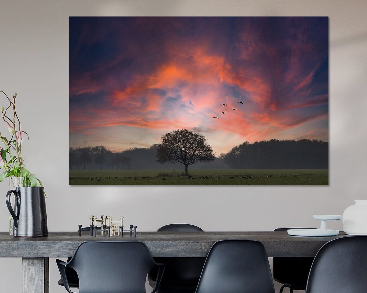 Voorbeeld van het werk in een kamer
