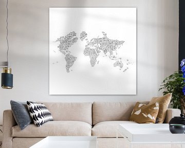 Typografische Weltkarte Wandkreis | Niederländisch von WereldkaartenShop