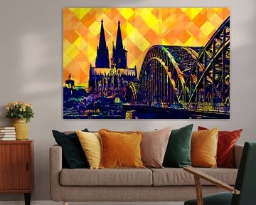 Cologne Panorama Pop Art by Michael Bartsch