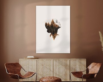 Woman Double Exposure Print by MDRN HOME