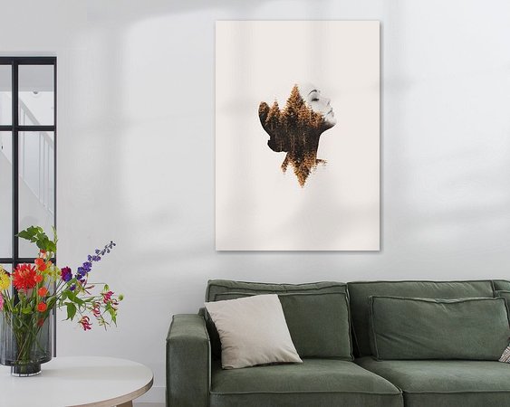 Voorbeeld van het werk in een kamer