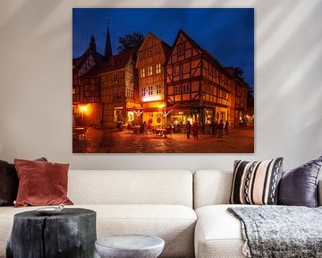 Oude stad, Quedlinburg; Harzgebergte, Saksen-Anhalt; Duitsland van Torsten Krüger