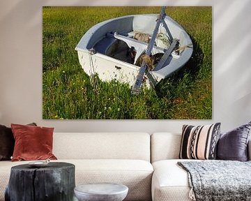 Rowing boat on a meadow by Babetts Bildergalerie