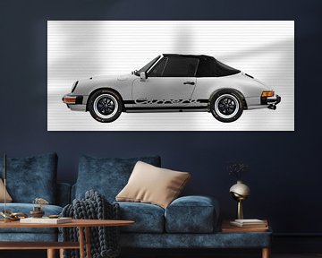 Porsche 911 3.2 Carrera Cabrio in original colour white by aRi F. Huber