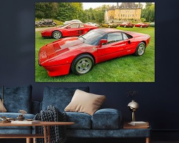 Ferrari 288 GTO 1980s en Ferrari Testarossa supercars in het rood