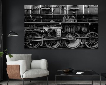 Alte Dampflokomotiv-Räder in Schwarz-Weiß von Sjoerd van der Wal