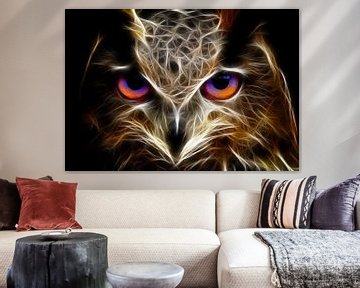 Owl with 3D light stripes by Bert Hooijer
