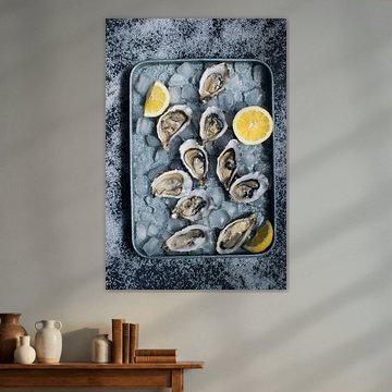 Sf 12338985 Huîtres fraîches au citron sur glace