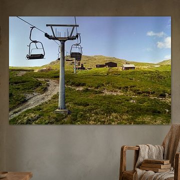 Fahrt mit dem Sessellift im Glencoe Mountain Resort. Blick auf die bezaubernde Landschaft.