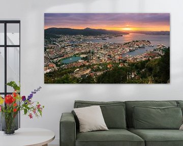 Sonnenuntergang Bergen, Norwegen von Henk Meijer Photography