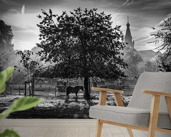 Voorbeeld van het werk in een kamer