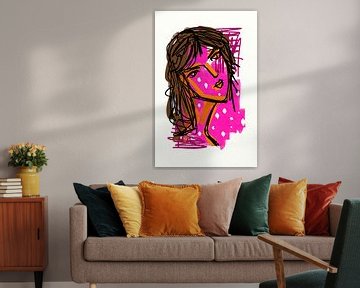 Girl Pink 1 van Jolanda Janzen-Dekker