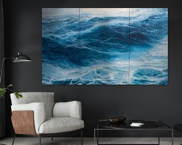 Triptych Wind force 10 on the ocean by Bert Oosthout