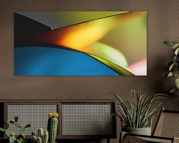 Abstracte macrofoto van verlichte kleurenvellen van Frank Heinz