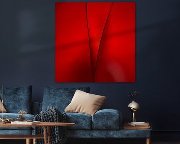 Folded paper in red light by Frank Heinz