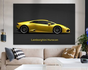 Lamborghini Huracan, gelber italienischer Sportwagen von Gert Hilbink