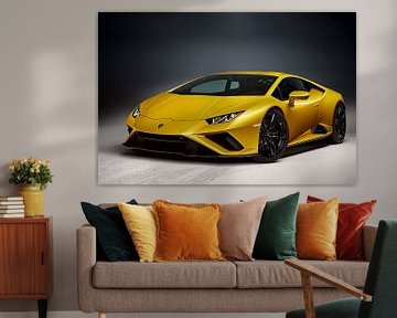 Lamborghini Huracan, gelber italienischer Sportwagen von Gert Hilbink