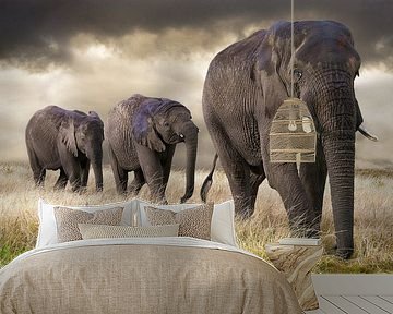 Elephant parade by Marcel van Balken