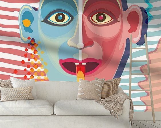 Voorbeeld van het werk in een kamer