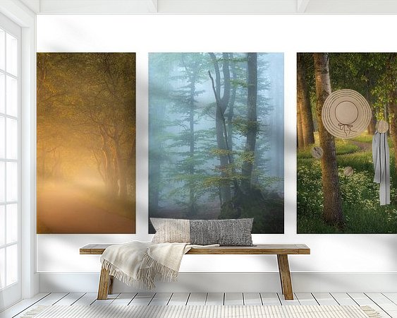 Voorbeeld van het werk in een kamer